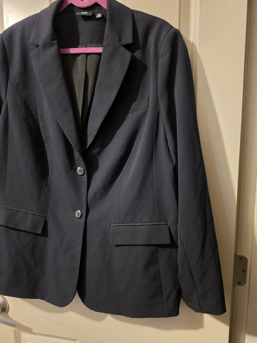 ICO Classic Navy Women's Blazer - Two-Button Jacket Sz18